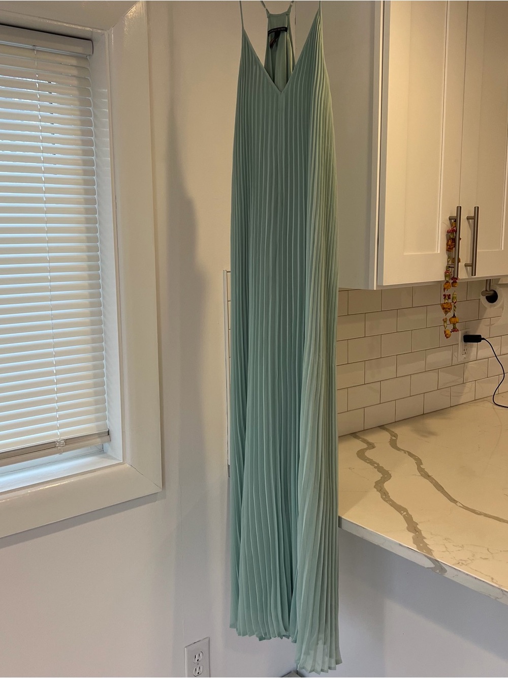 Victoria's Secret Sage Green Pleated Maxi Dress